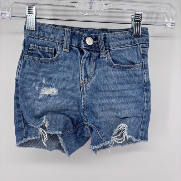 Old Navy Girls Distressed Denim Shorts Blue Jean Cut Offs 4T - Picture 1 of 5